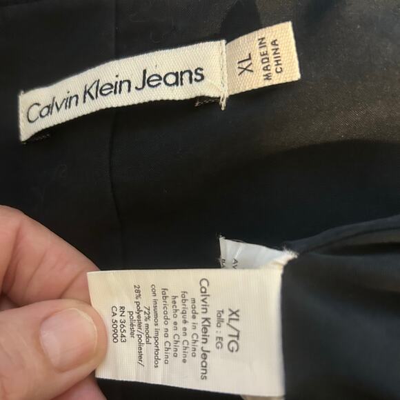 Calvin Klein Jeans Size XL Black Blazer Bolero Jacket Short Pockets Open Front - Picture 8 of 11